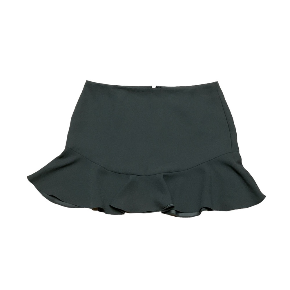 Banana Republic Mini Skirt Women’s 14 Olive Green Ruffle Flounce Hem Casual